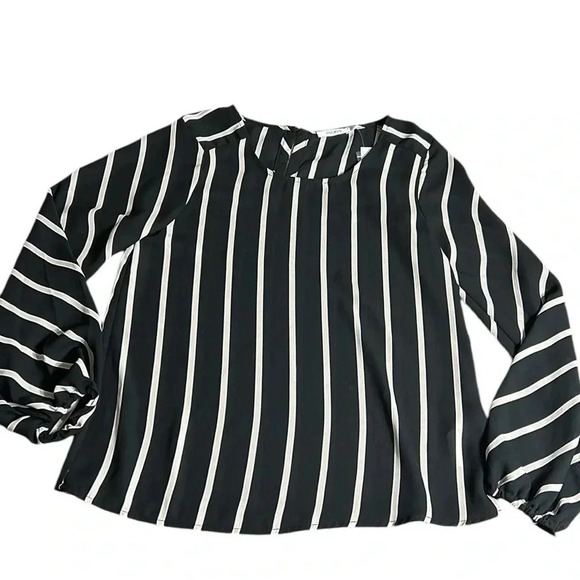 Ricki s Y2K, NWT,Striped black and white blouse.
sheer,elastic cuffs,academia - Picture 8 of 15